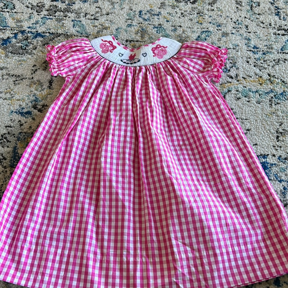Like new pink gingham dress. Perfect for any little ballerina. No flaws 4t